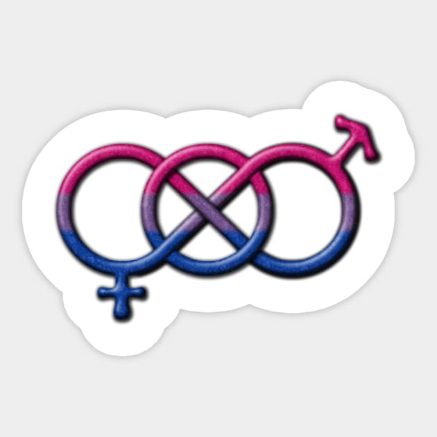 Bisexual Pride Flag Colored Gender Knot Symbol Sticker by LiveLoudGraphics